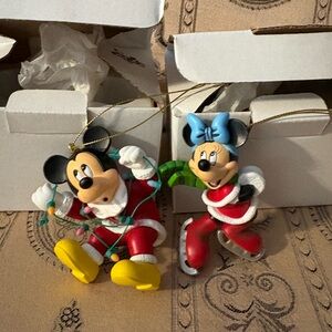 BNIB Vintage Christmas Magic Mickey and Minnie Ornaments